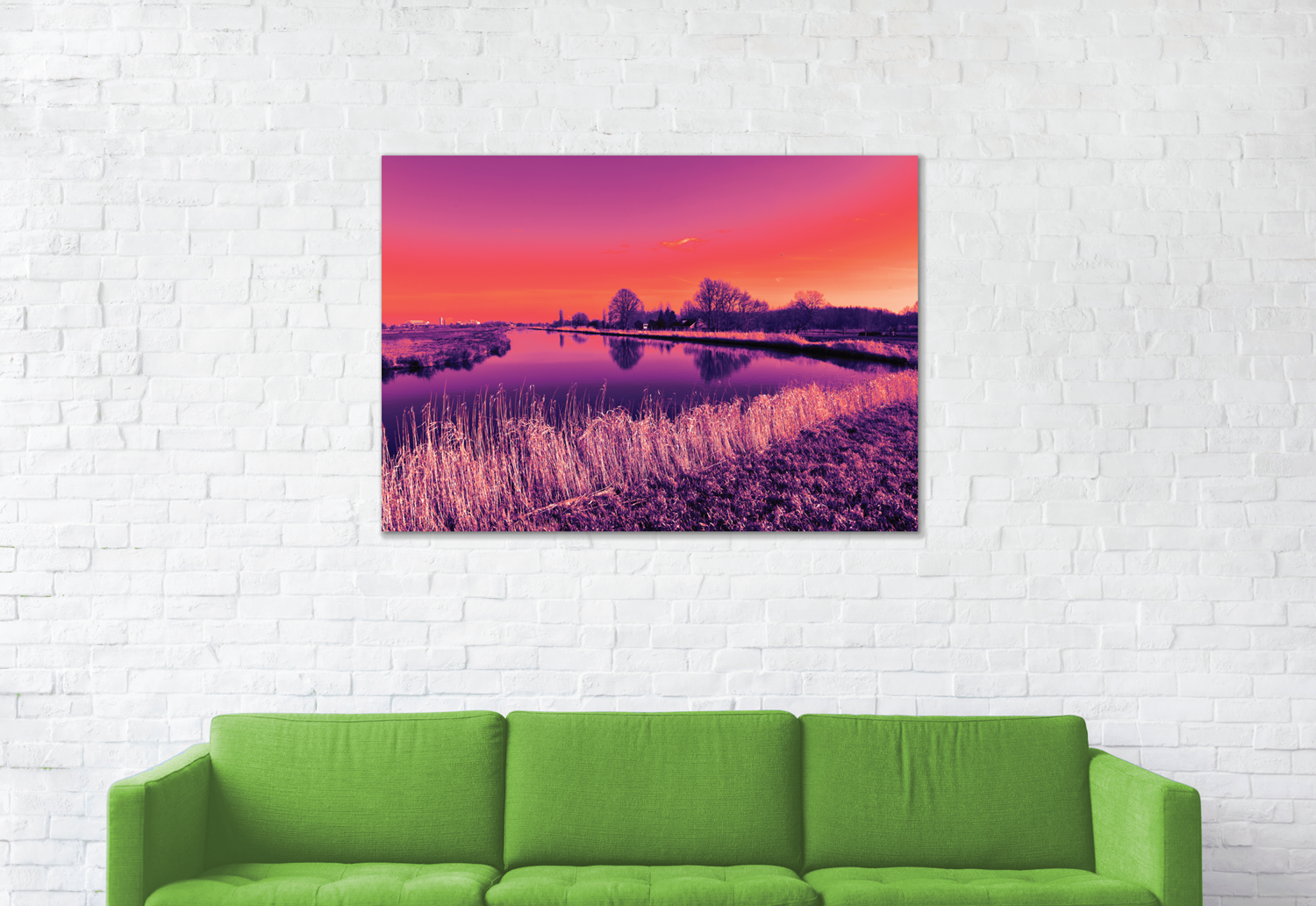 Dutch landscape – plexiglas – aluminium – canvas - Afbeelding 2