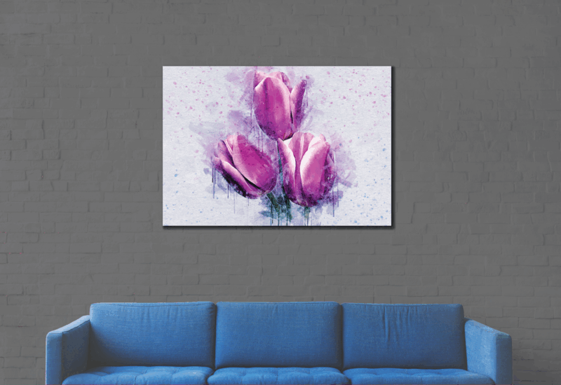 Tulips in watercolor - tulpen in waterverf – plexiglas – aluminium – canvas - Afbeelding 2