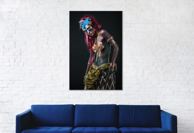 Portrait of lady body art in fantasy style – plexiglas – aluminium – canvas - Afbeelding 2