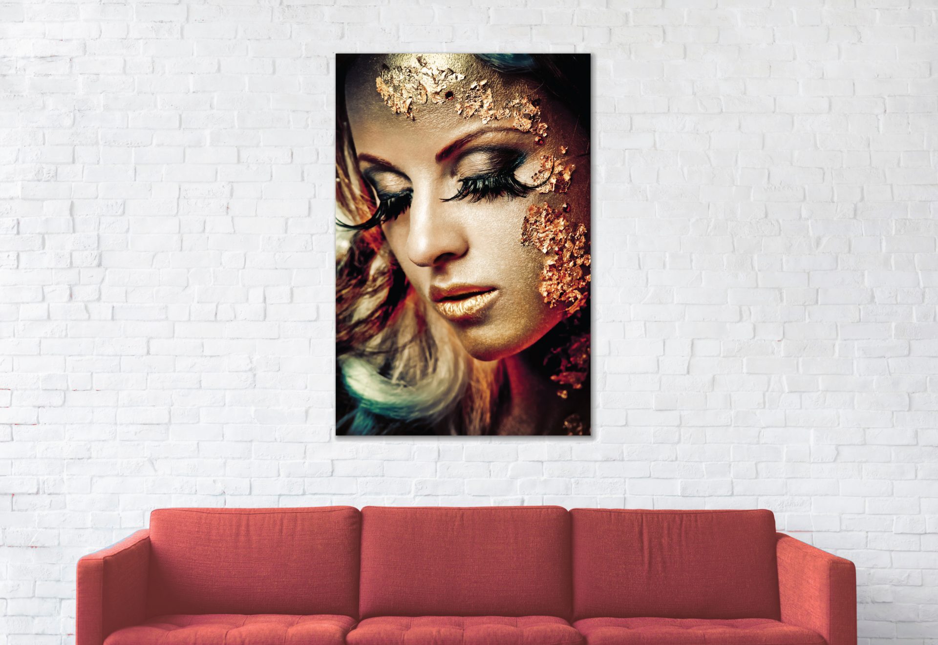 Lady in gold 2 – plexiglas – aluminium – canvas - Afbeelding 2