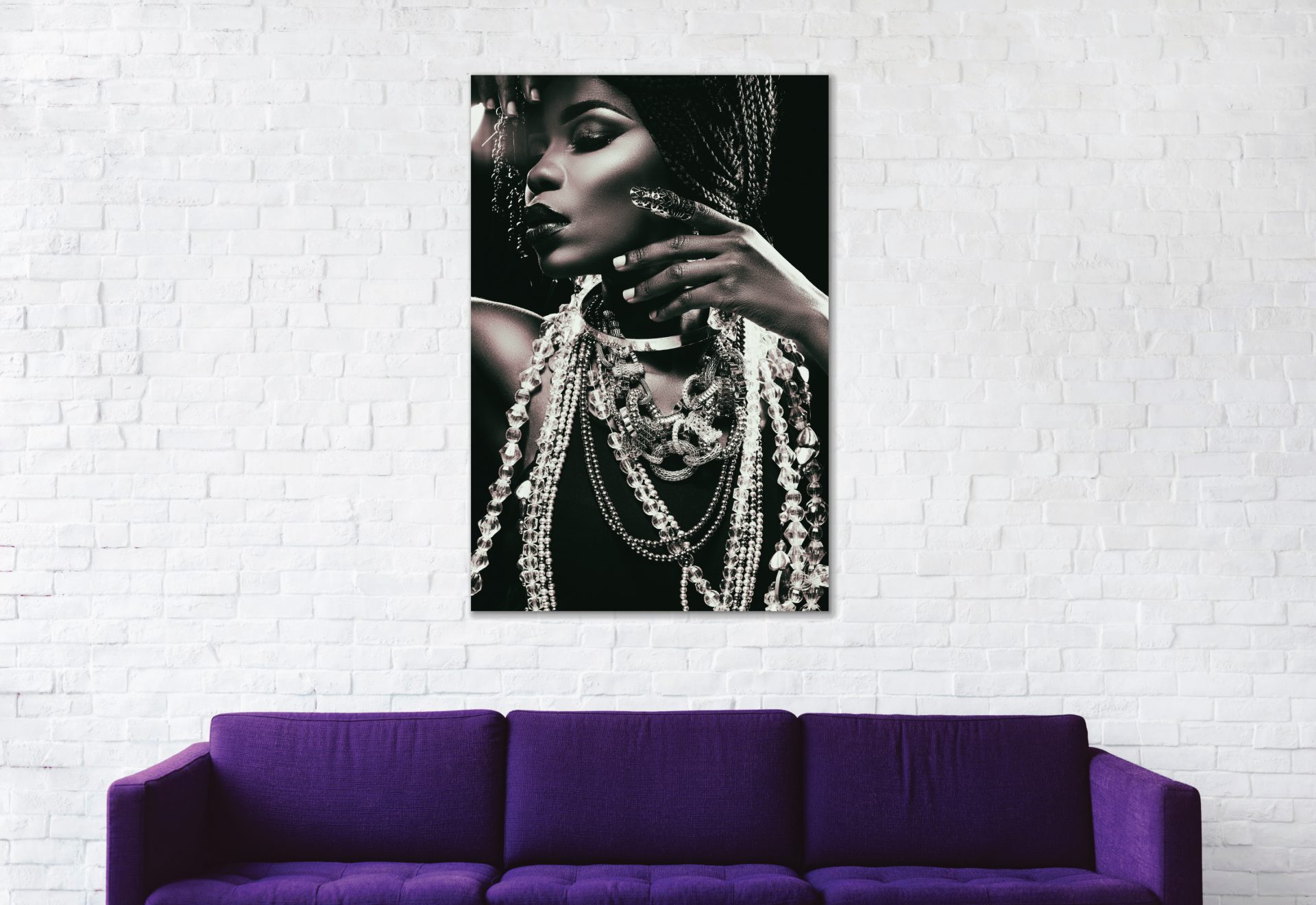 Woman in fashionable gloss 1 – plexiglas – aluminium – canvas - Afbeelding 2