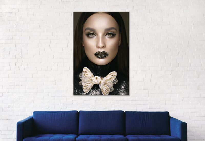 Beautiful girl creative art make-up – plexiglas – aluminium – canvas - Afbeelding 2