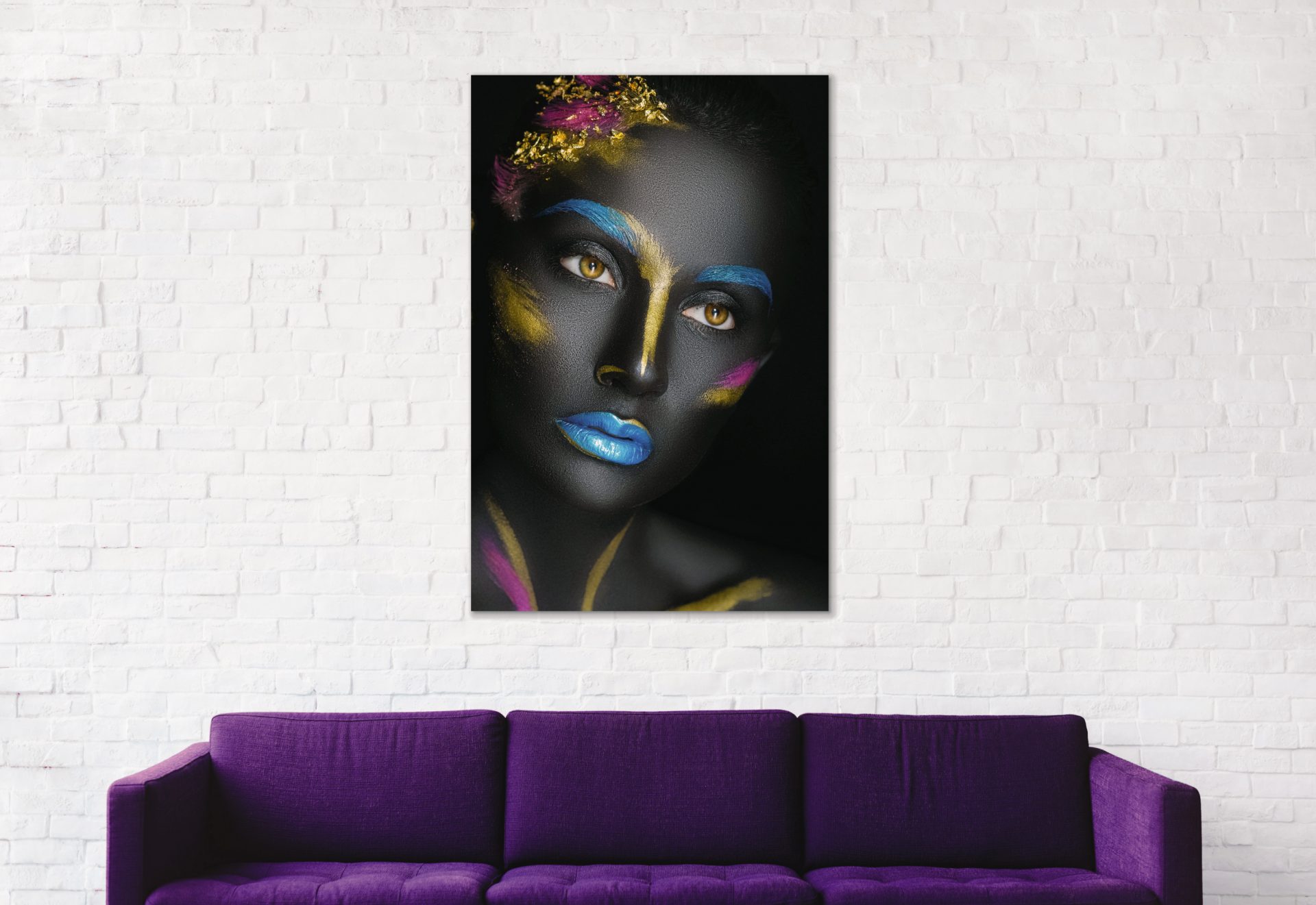 Dark skinned girl with color – plexiglas – aluminium – canvas - Afbeelding 2