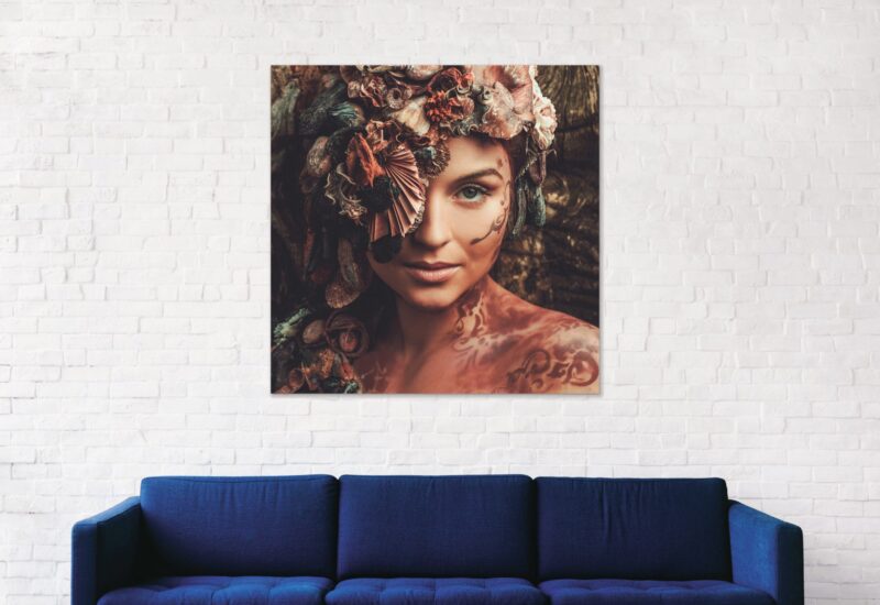 Magical woman and flowers - magische vrouw met bloemen – plexiglas – aluminium – canvas - Afbeelding 2