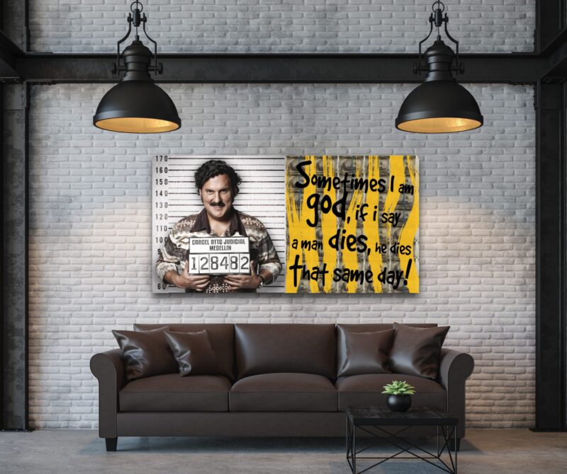 Pablo Escobar – plexiglas – aluminium – canvas - Afbeelding 2