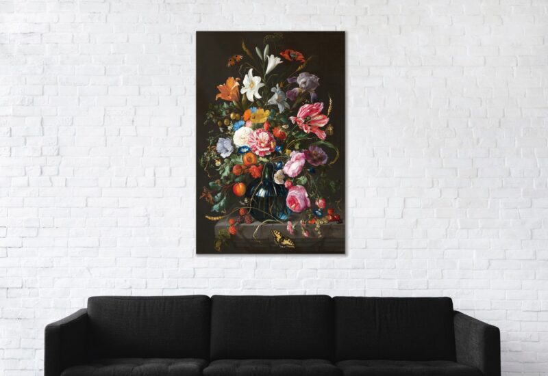 Vase with flowers - vaas met bloemen – plexiglas – aluminium – canvas - Afbeelding 2