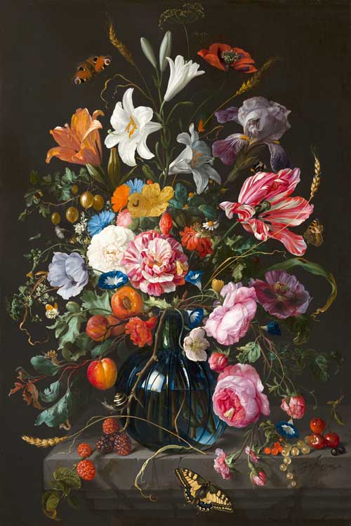 Vase with flowers - vaas met bloemen – plexiglas – aluminium – canvas