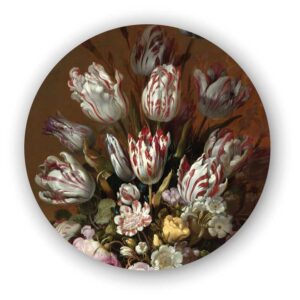 Wandcirkel stilleven met bloemen