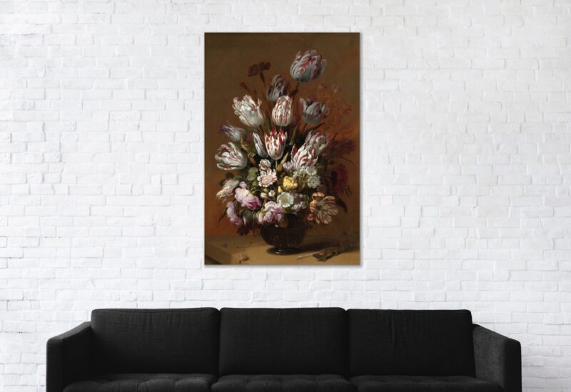 Still life with flowers - stilleven met bloemen – plexiglas – aluminium – canvas - Afbeelding 2