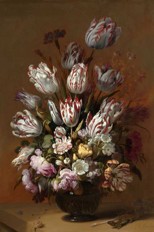 Still life with flowers - stilleven met bloemen – plexiglas – aluminium – canvas