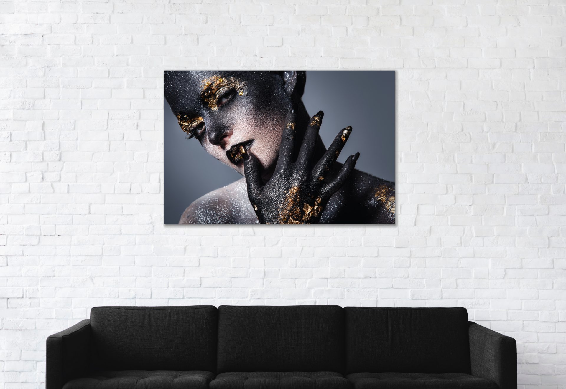 Beautiful woman with great make-up – plexiglas – aluminium – canvas - Afbeelding 2