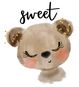 Kinderkamer wanddecoratie lieve beer – aluminium – canvas