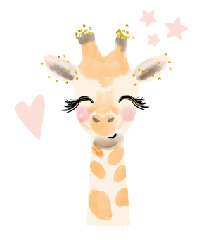 Kinderkamer wanddecoratie lieve giraf – aluminium – canvas