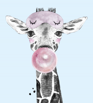 Kinderkamer wanddecoratie baby jongen giraf – aluminium – canvas