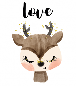 Kinderkamer wanddecoratie lieve hert – aluminium – canvas