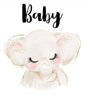 Kinderkamer wanddecoratie baby olifant – aluminium – canvas