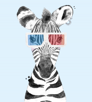 Kinderkamer wanddecoratie baby jongen Zebra – aluminium – canvas
