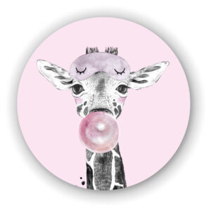 Wandcirkel baby girl giraffe