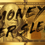 Money Never Sleeps als luxe geld wanddecoratie