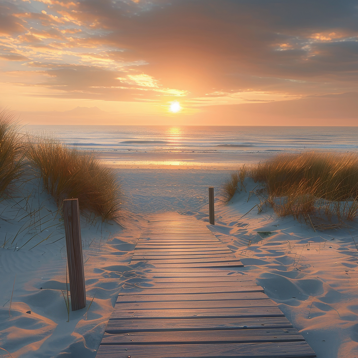 Wandkleed sunset beach - Afbeelding 3
