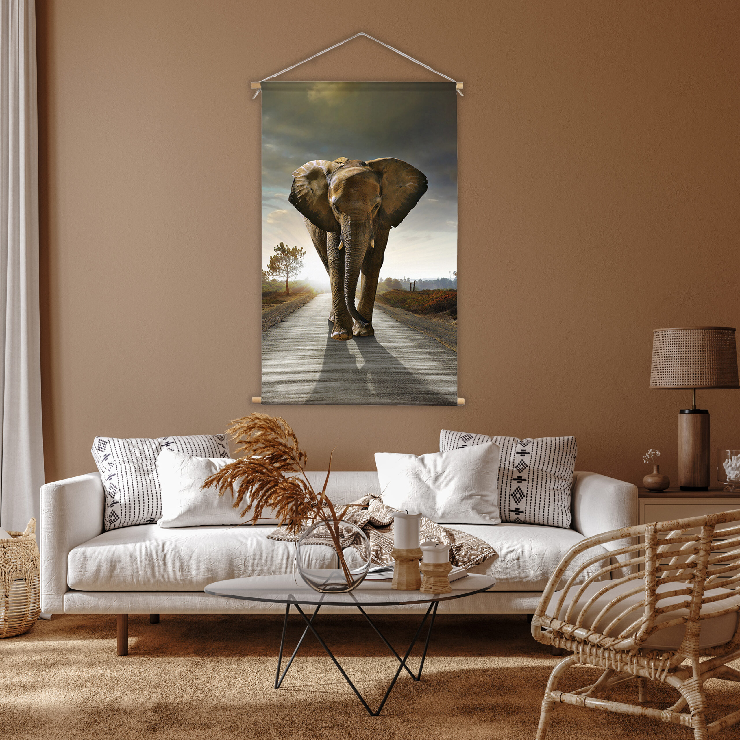 Eigen foto op textielposter