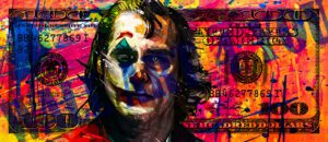 The Joker luxury dollar - plexiglas - aluminium - canvas