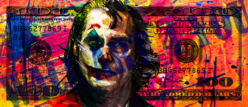 The Joker luxury dollar - plexiglas - aluminium - canvas