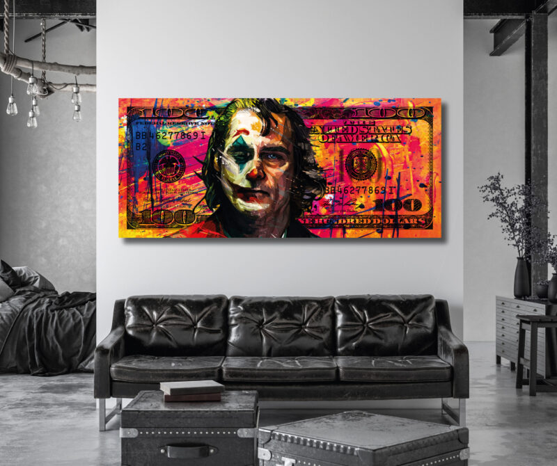 The Joker luxury dollar - plexiglas - aluminium - canvas - Afbeelding 2