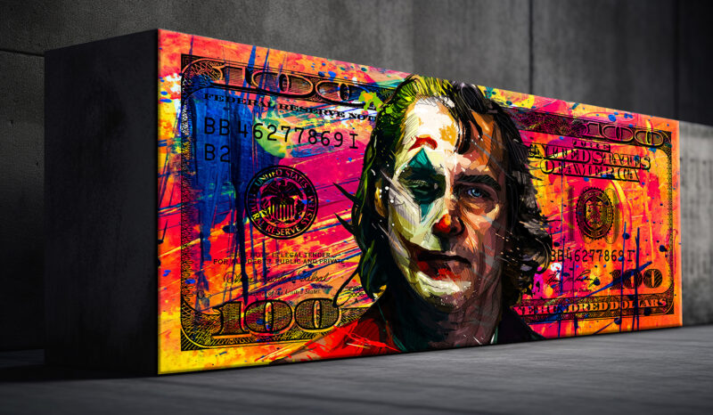 The Joker luxury dollar - plexiglas - aluminium - canvas - Afbeelding 3