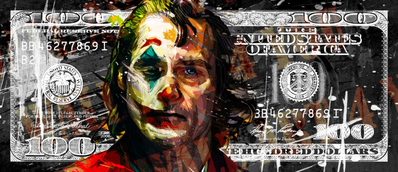 The Joker luxury dollar - plexiglas - aluminium - canvas