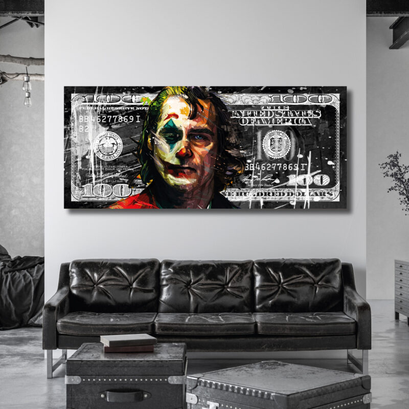 The Joker luxury dollar - plexiglas - aluminium - canvas - Afbeelding 2