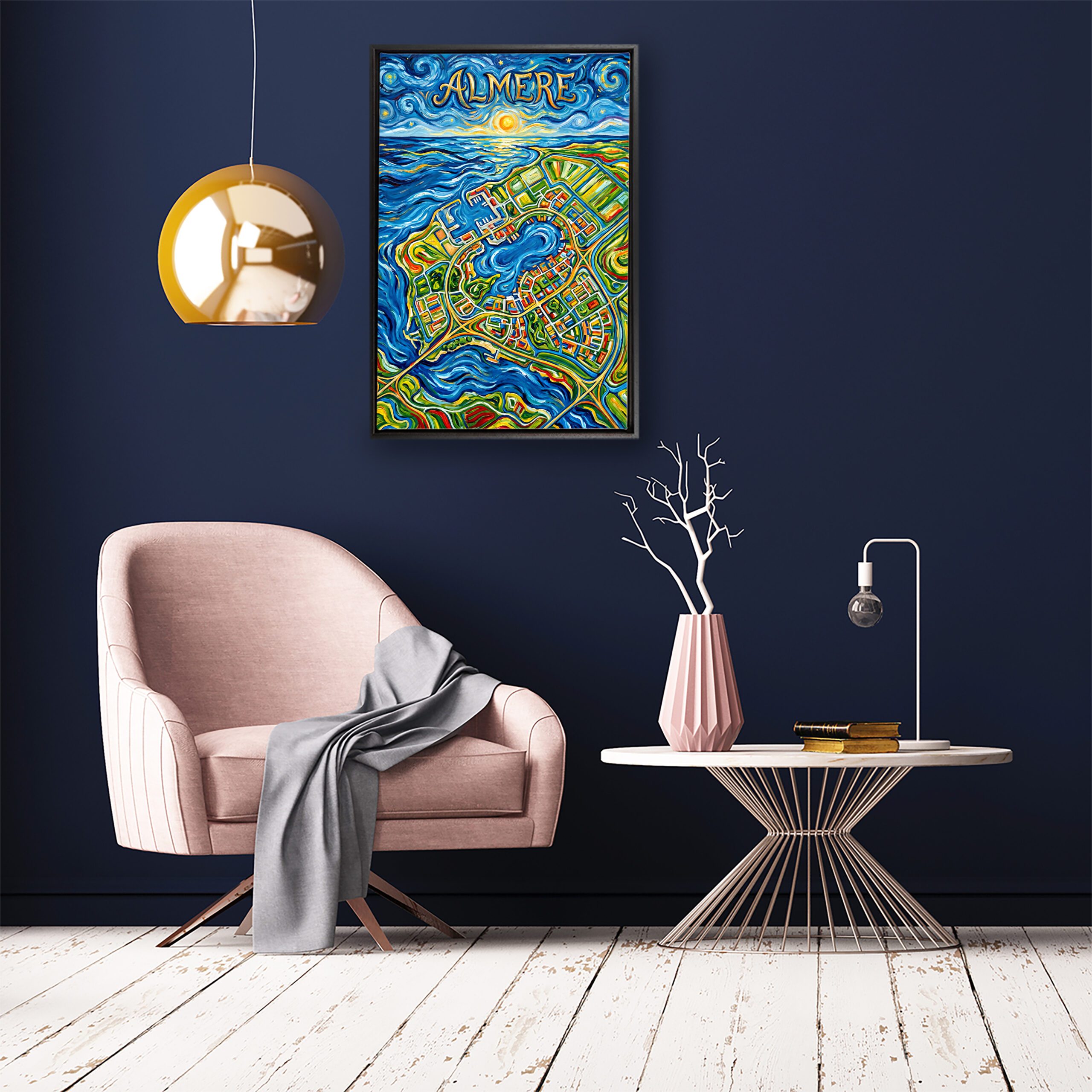 Stadskaart Almere als wanddecoratie