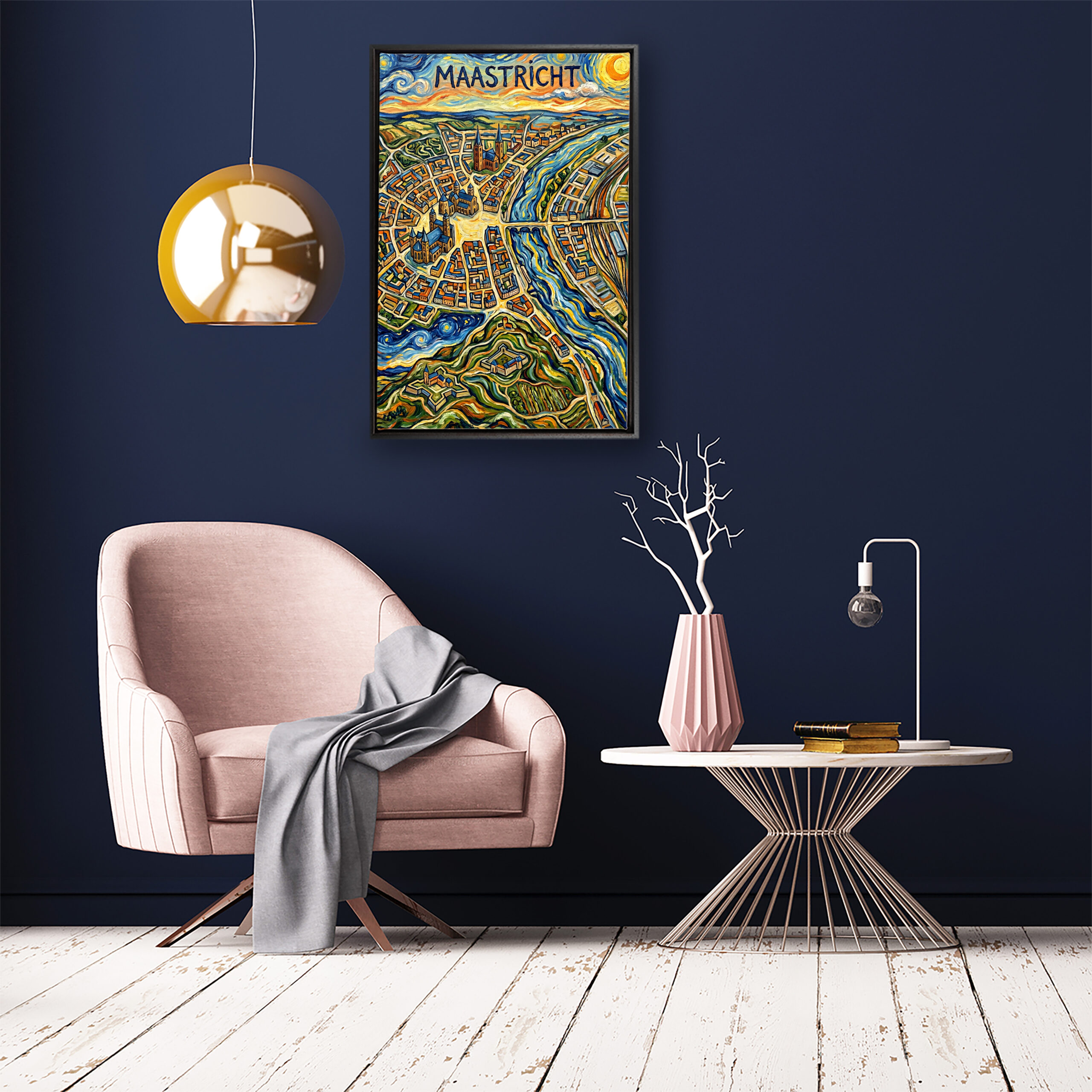 Stadskaart op canvas - Maastricht Van Gogh - stadsposter - Afbeelding 3