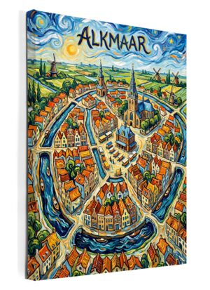 Stadskaart Alkmaar als wanddecoratie