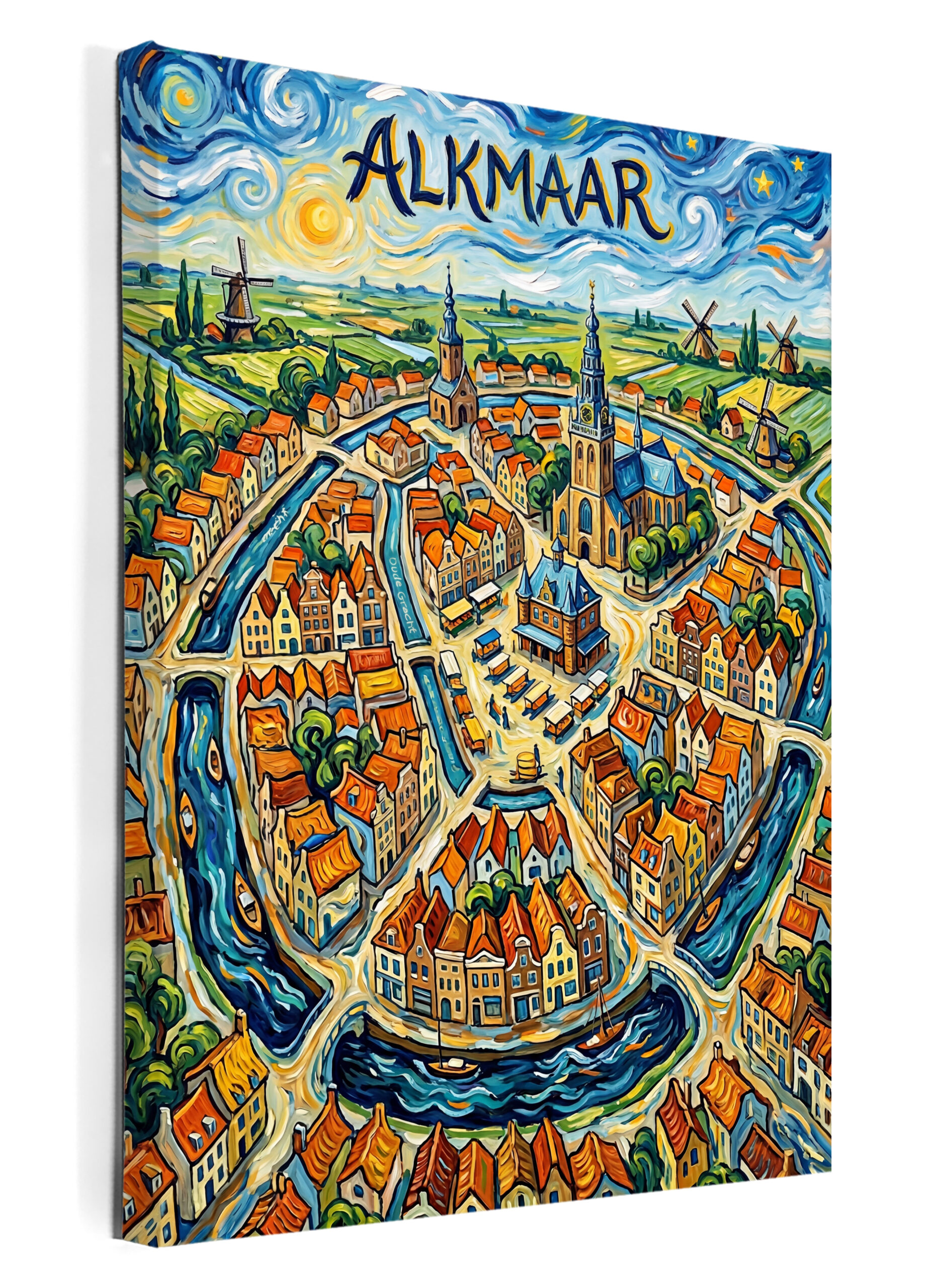 Stadskaart wanddecoratie op canvas - Alkmaar - stadsposter