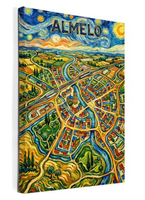 Stadskaart Almelo als wanddecoratie