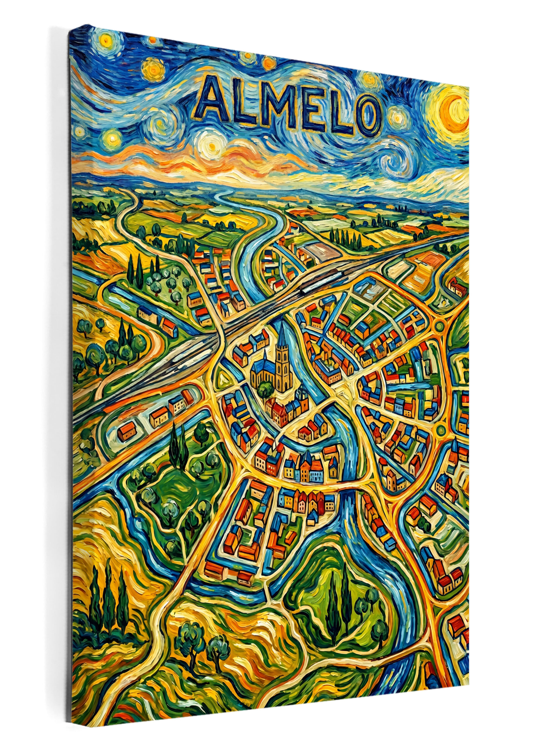 Stadskaart wanddecoratie op canvas - Almelo - stadsposter