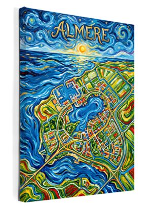 Stadskaart Almere als wanddecoratie