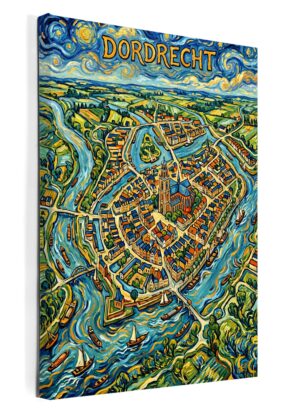 Stadskaart Dordrecht als wanddecoratie