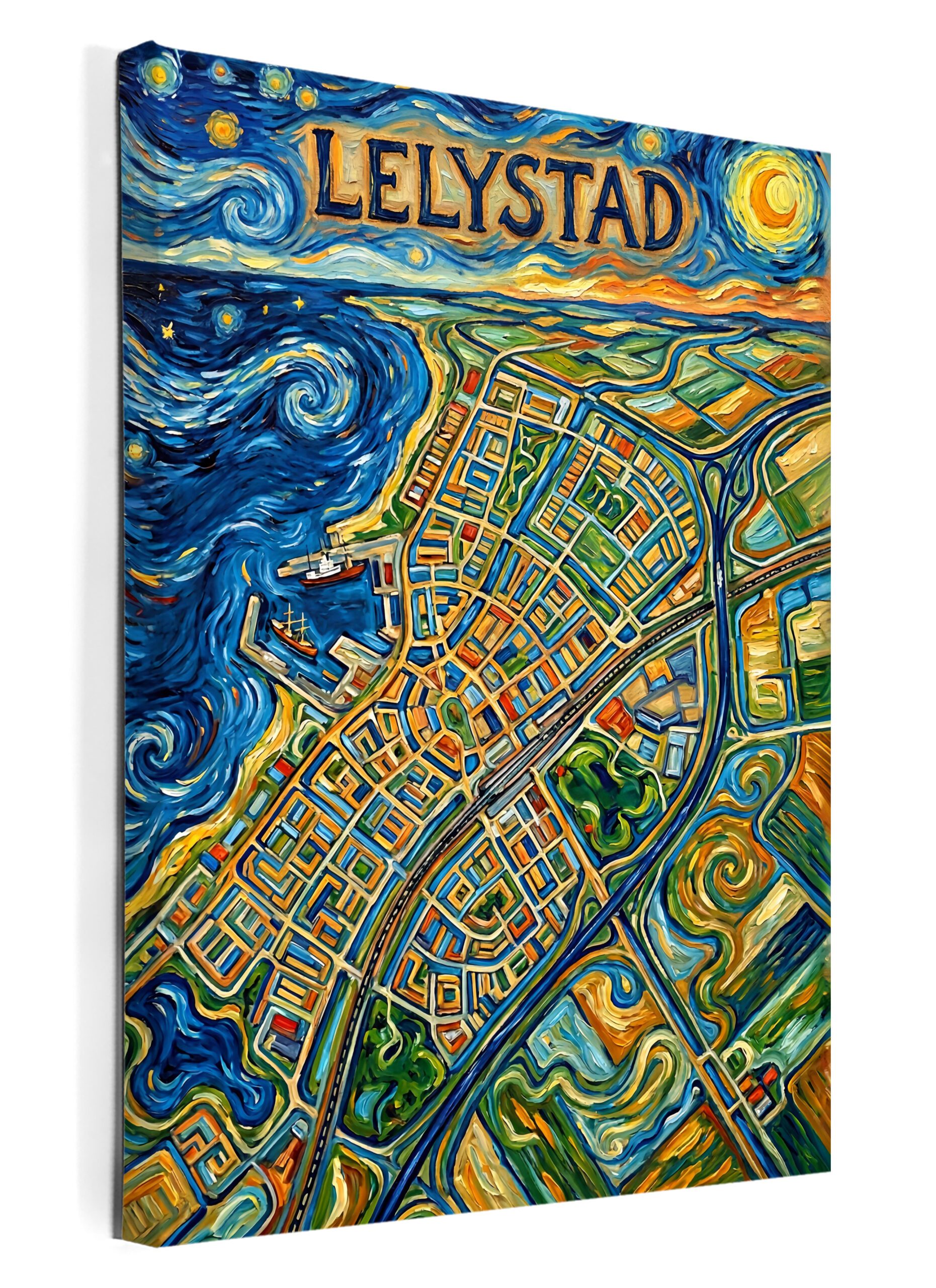 Stadskaart Lelystad als wanddecoratie