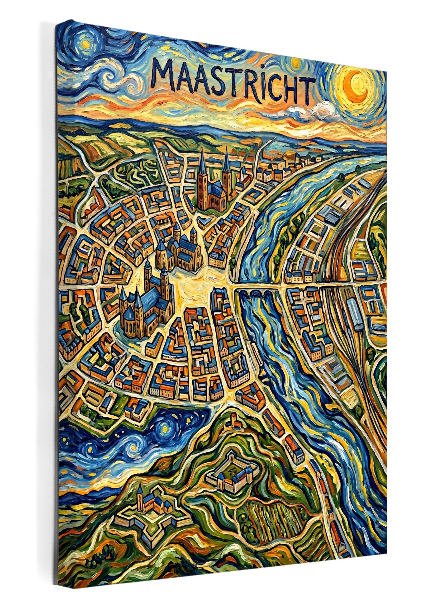 Stadskaart op canvas - Maastricht Van Gogh - stadsposter