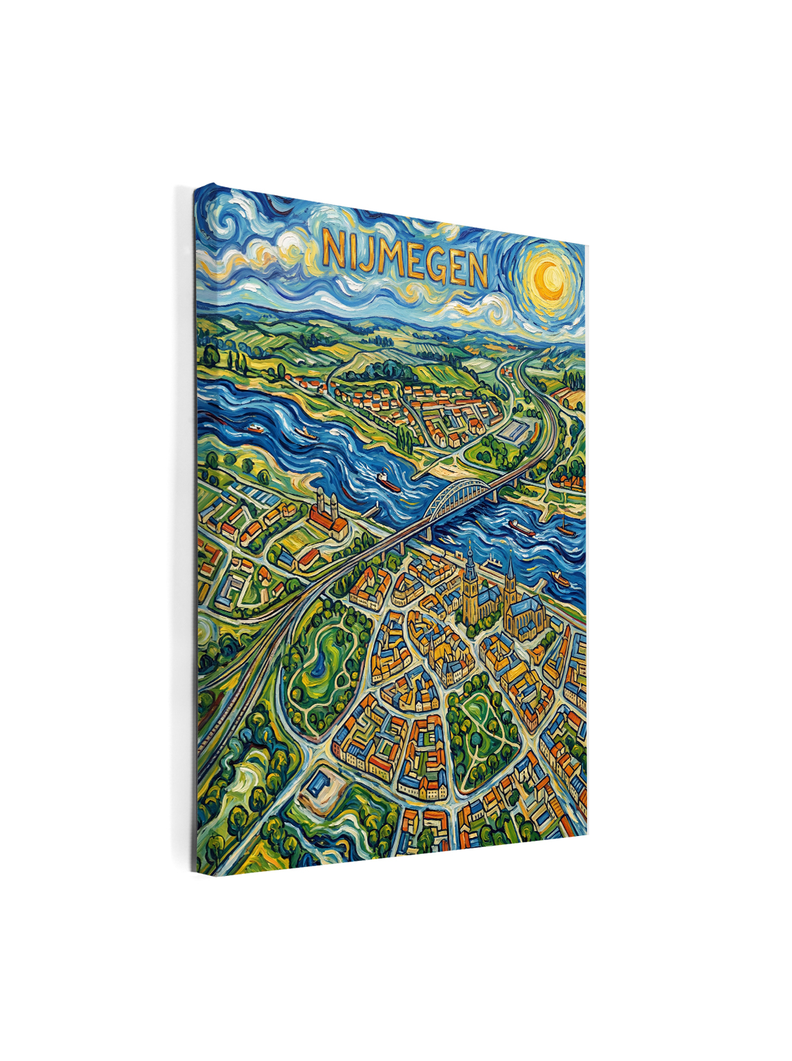 Stadskaart op canvas - Nijmegen Van Gogh - stadsposter - Afbeelding 2