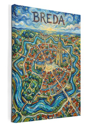 Stadskaart Breda als wanddecoratie