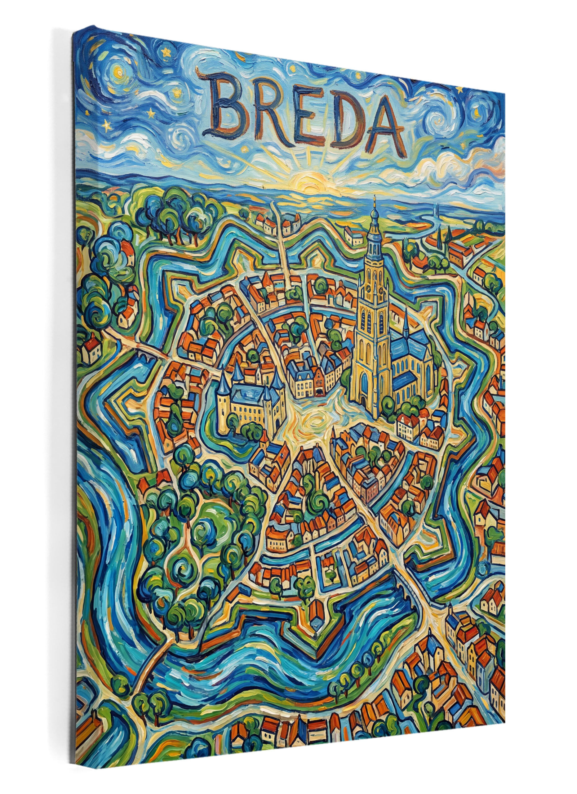 Stadskaart op canvas - Breda Van Gogh - stadsposter