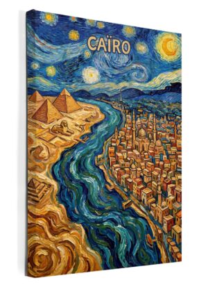 Stadskaart Caïro als wanddecoratie