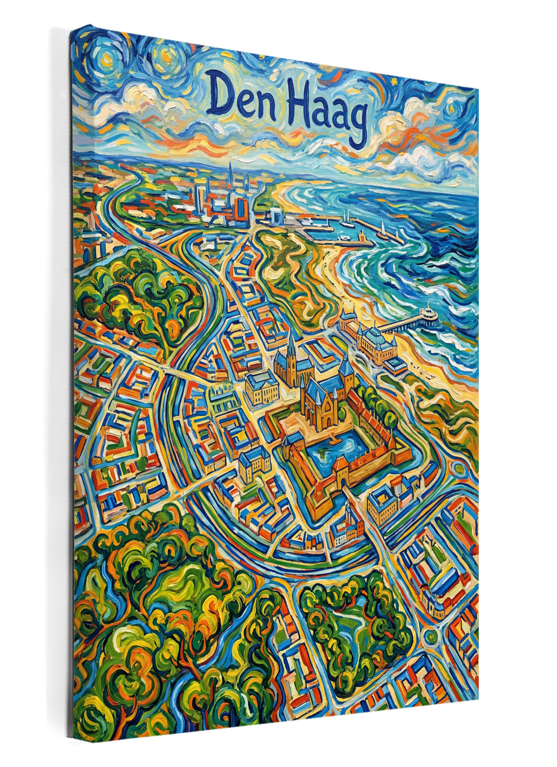 Stadskaart op canvas - Den Haag Van Gogh - stadsposter