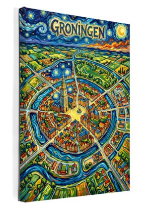 Stadskaart Groningen als wanddecoratie