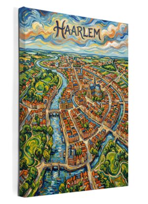 Stadskaart Haarlem als wanddecoratie