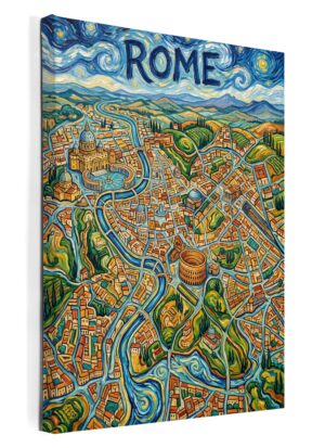 Stadskaart Rome als wanddecoratie