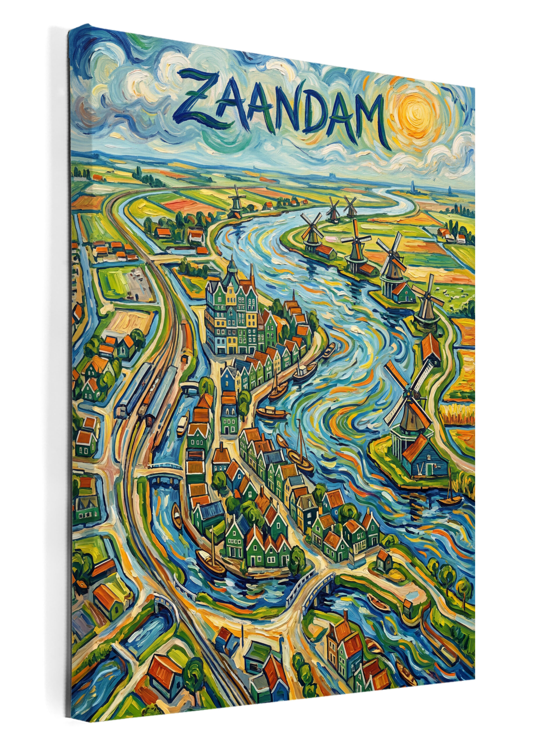 Stadskaart op canvas - Zaandam Van Gogh - stadsposter